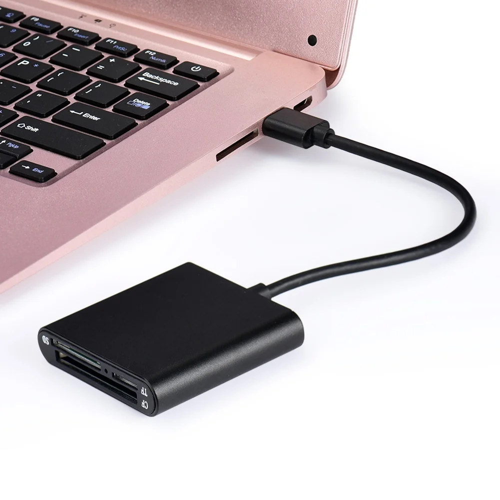 

3-in-1 Type C USB 3.0 Memory Card Reader Writer Compact Flash Card Adapter For CF/SD/TF Micro SD/ Micro SDHC/MD/MMC/SDHC/SDXC