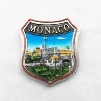 european monaco castle royal palace landmark building tourist souvenir magnetic sticker fridge magnet