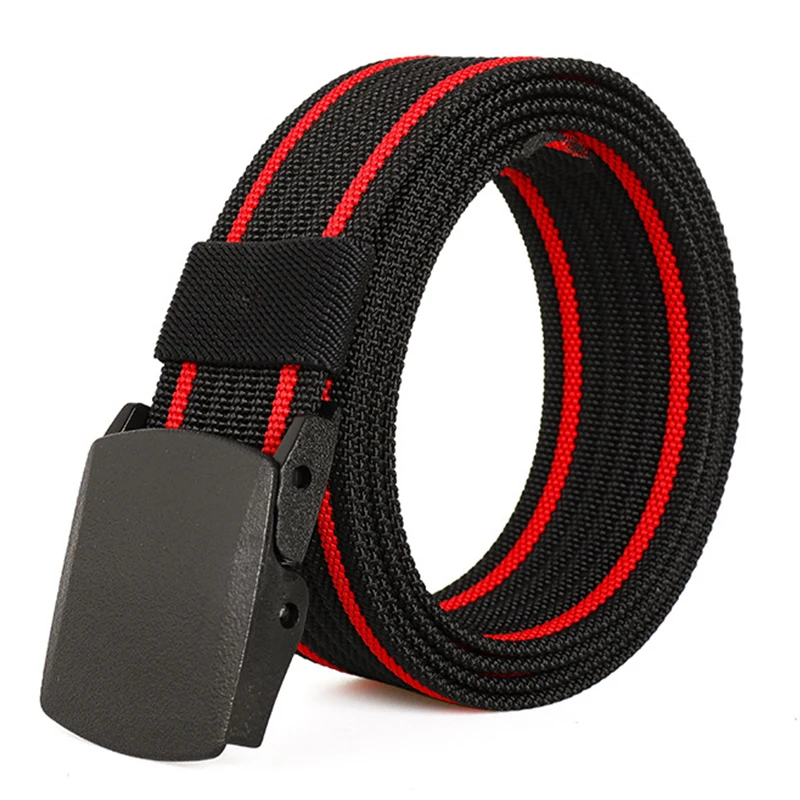 

Plastic Automatic Buckle Belt for Men Suit Belt Outdoor Tactical Belts Breathable Jeans Belt Plain Webbing Belt Nylon Belts Hot