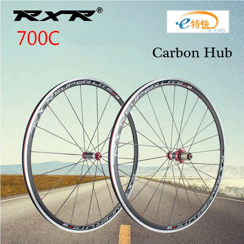 700c Road Bike wheelset carbon Hub Wheel set Clincher 7-11 Speed V Brake Aluminium Wheelsets Bicycle Wheels Rims | Спорт и