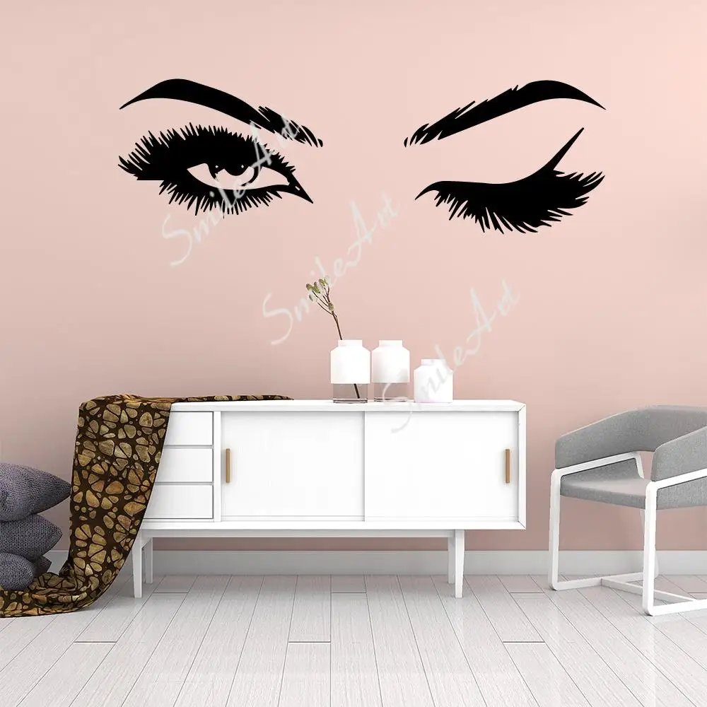 

Cartoon Eye lashes Home Decor Wall Stickers For Kids Rooms Decoration Vinyl Decals