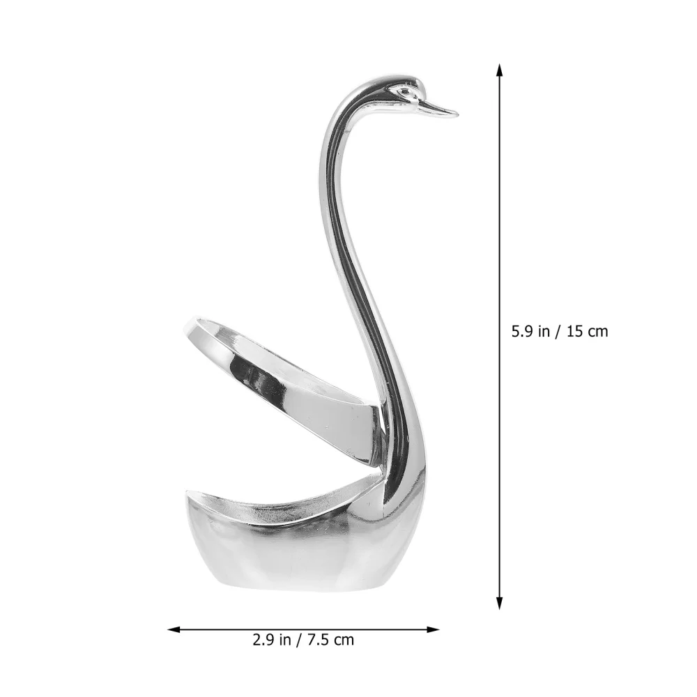 

1 Set Creative Dinnerware Set Decorative Swan Base Holder with 6 Forks for Home