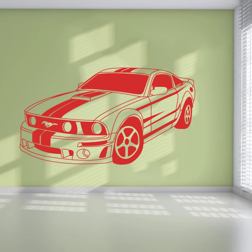 Виниловые художественные съемные настенные Стикеры для гонок супер автомобиль