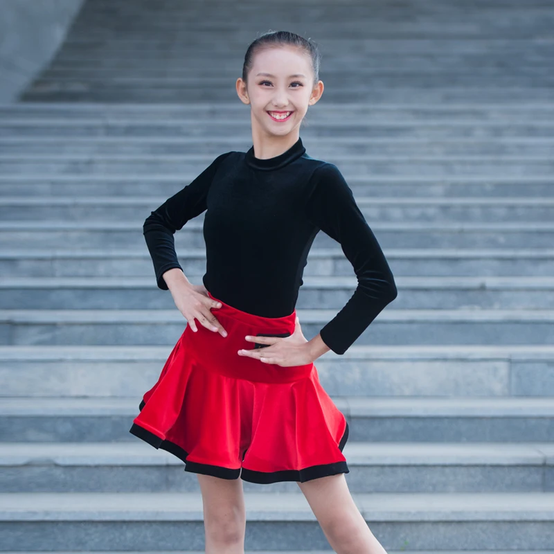 

Latin Dance Costume Children'S Autumn Latin Dance Dress New Practice Clothes Girls Performance Competition Clothing DQS3309