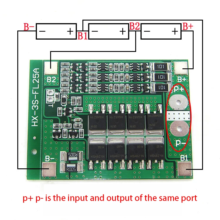 Защитная плата 3S 25A Li-Ion 18650 BMS PCM для батареи bms pcm с балансировкой литий-ионного
