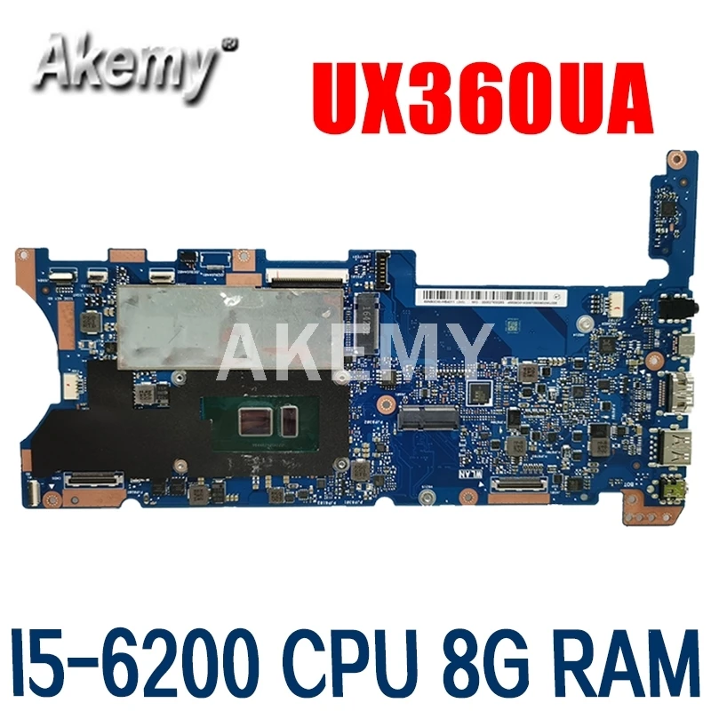 

Akemy UX360UA Motherboard For ASUS UX360UAK UX360UA UX360U 90NB0C00-R00010 Laotop Mainboard with I5-6200 CPU 8G RAM