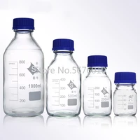1pcs capacity 1002505001000ml glass reagent bottle with blue screw cap medical laboratory chemistry glassware