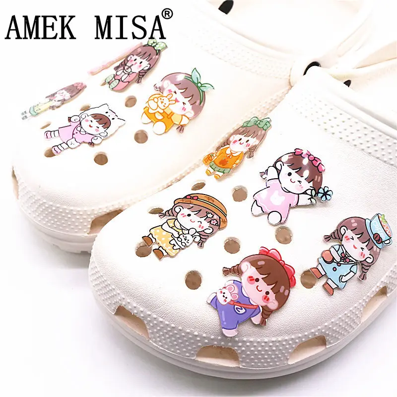 

10 шт./лот акриловые аксессуары для обуви, корейские Мультяшные украшения для обуви, дизайнерские украшения для Croc Clog jibz, детские подарки для ...