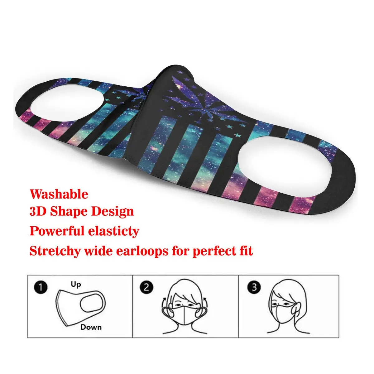 

Mouth Mask Art American Flag Dust Face Masks Cover Washable & Reusable for Adult Student Kids