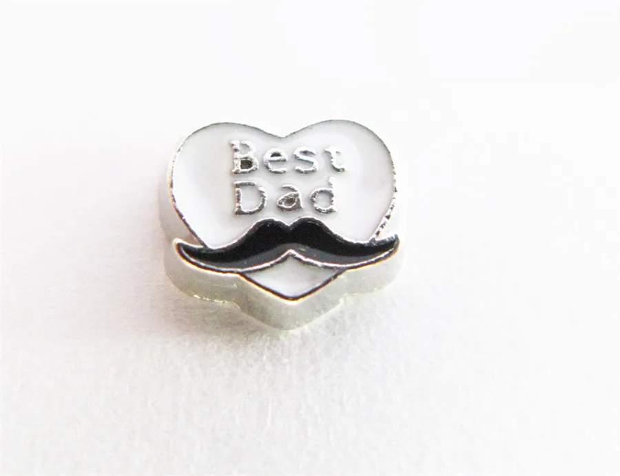 FC1407 best dad 10 шт./лот несколько вариантов Dream Love Mom hearts плавающий медальон шармы на память для жизни медальон памяти как подарок - Цвет: FC1407 best dad