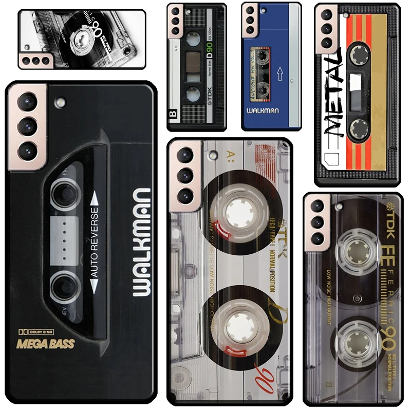 

Retro Cassette Tape Cover For Samsung Galaxy S21 Ultra Note 20 Note 10 S8 S9 S10 S22 Plus S20 FE Phone Case