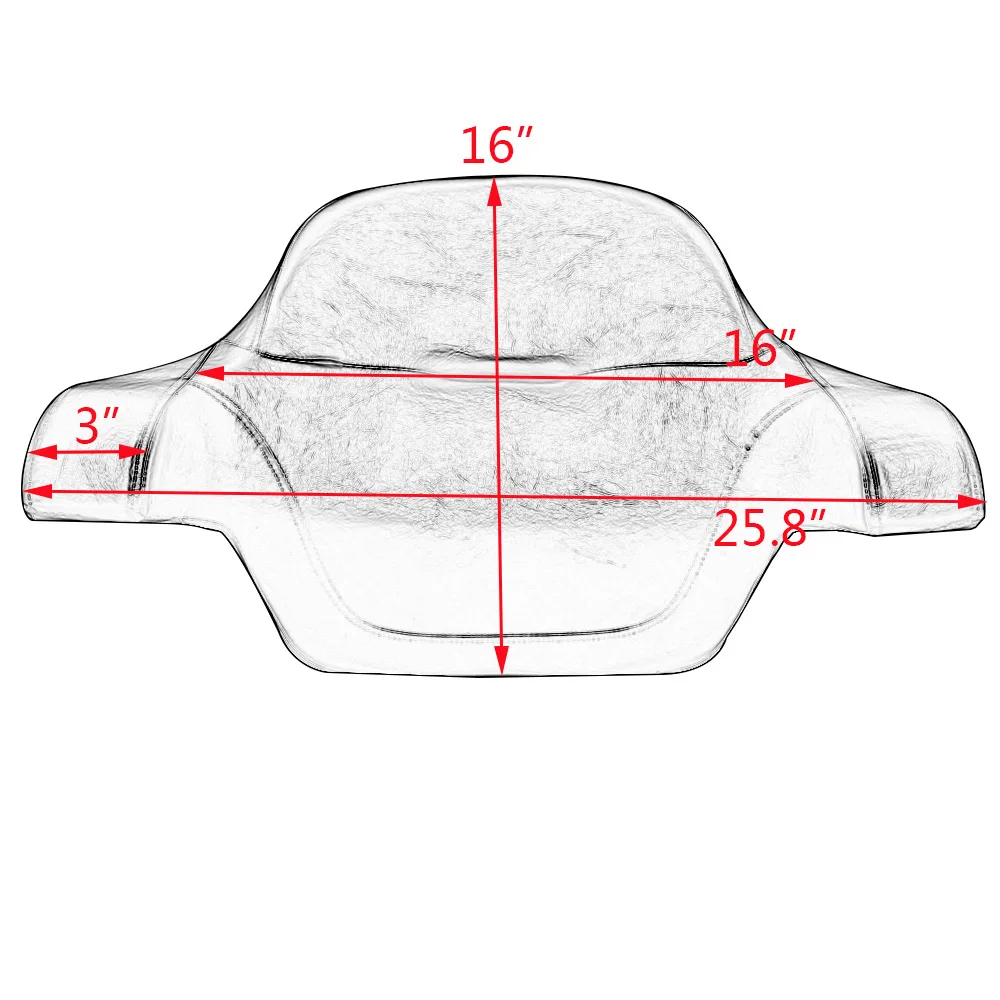 

Motorcycle King Chopped Pack Trunk Wrap Around Backrest Fits for Harley Touring Road Glide Street Glide Electra Glide 2014-2020