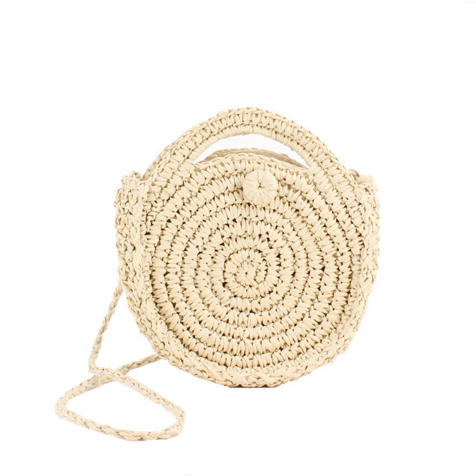 7Beige REALPERKY женские летние круглые соломенные сумки женские ручные тканые круглые пляжные сумки из ротанга Женская богемная сумочка в стиле Бали через плечо - Цвет: 7Beige