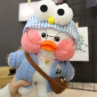 30cm lovely lalafanfan duck plush toys stuffed soft kawaii duck with clothes doll animal pillow birthday gift for kids children