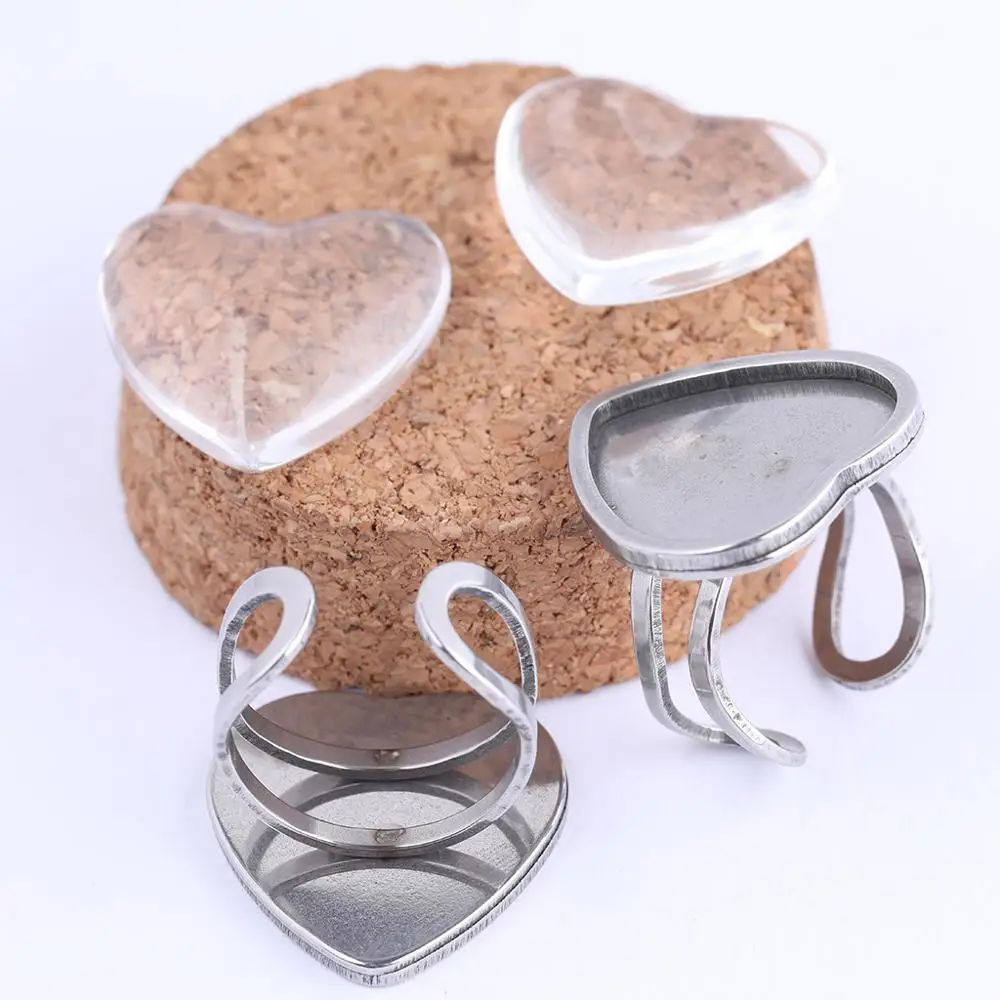 5 шт. основа из нержавеющей стали 20 мм сердце кабошона для самостоятельного