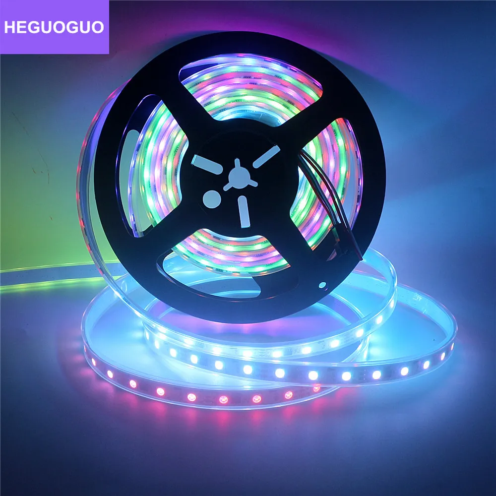 

5m/lot WS2811 RGB Led Strip 5050 SMD Addressable 30/60led/m Pixels External 1 Ic Control 3 Leds White/Black PCB led strip light