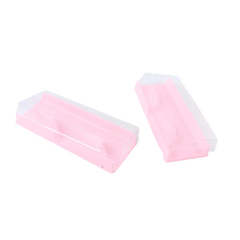 

100pcs/set Plastic Pink Beige Transparent Eye Lashes Case Lot Eyelashes Case Storage Packing Box Make Up Case 40#41