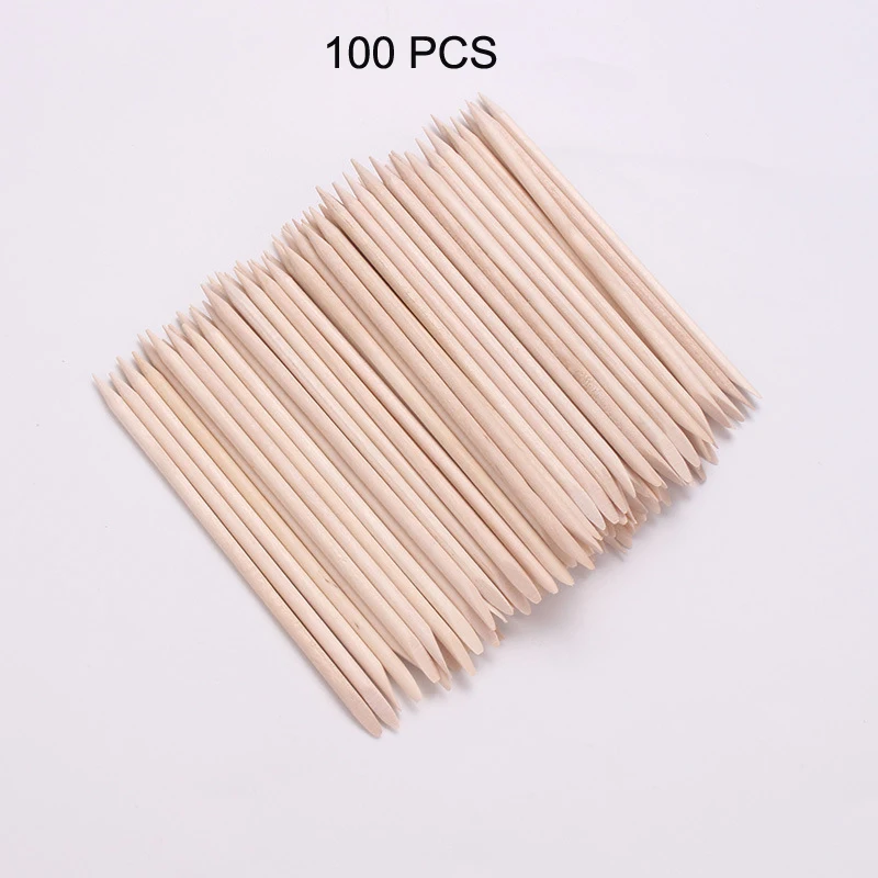 

100PCS жидкость для пуш-ап деревянная, с маникюром инструменты для ваших ноготков оранжевый деревянная палочка из омертвевшие чешуйки кожи и п...