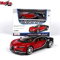 maisto 124 bugatti chiron red diy assembled diecast model alloy car collectible original box kids toy gifts free shipping