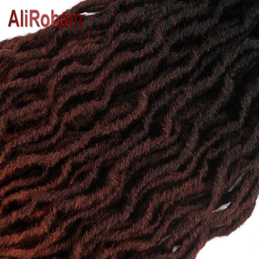 Крючком богиня Faux locs Curly Hair Омбре дреды черный коричневый Жук синтетические