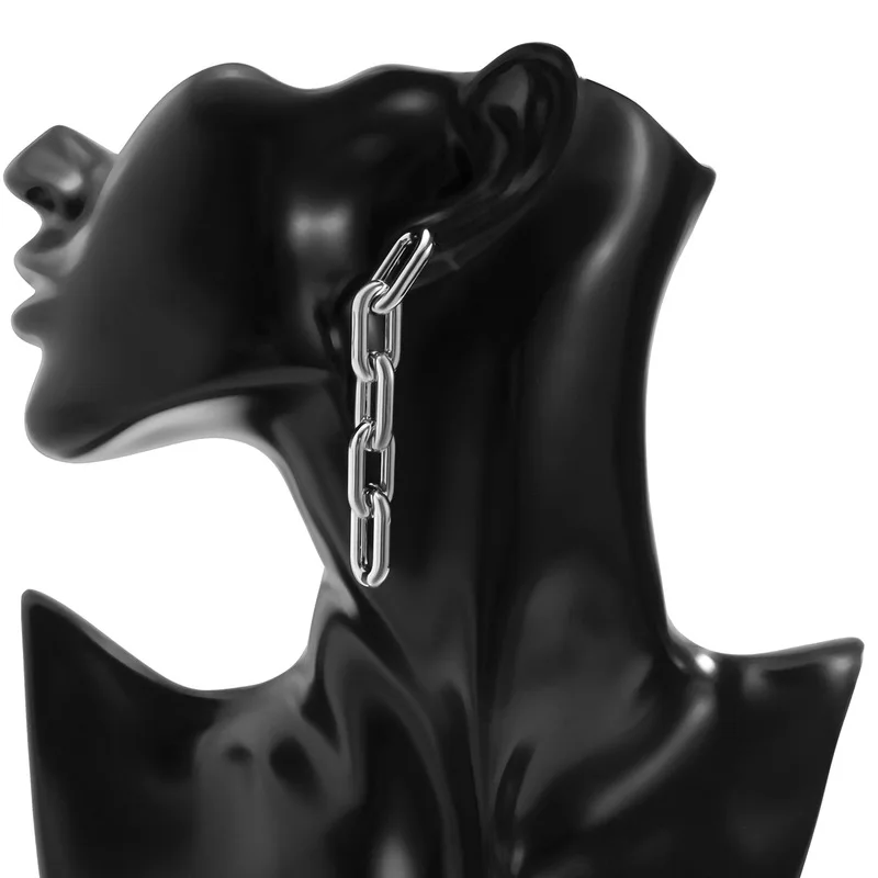 

TIMEONLY Street Style 3 Pieces/Set Chunky Cuban Chain Necklace Earring Bracelet for Women Female Tassel Jewellery Party Gifts