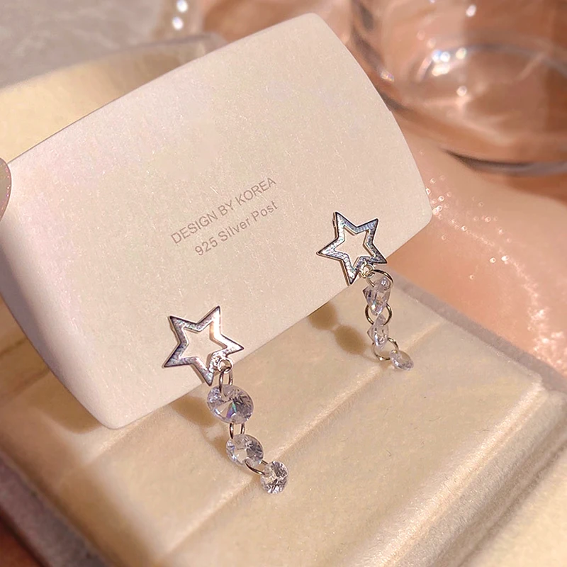 

Новые модные серьги-подвески с искусственными кристаллами для женщин, ювелирные изделия для девушек, серебро пробы с цирконием класса ААА, ...