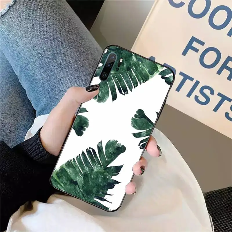 

green leaf Phone Case For Huawei honor Mate P 9 10 20 30 40 Pro 10i 7 8 a x Lite nova 5t