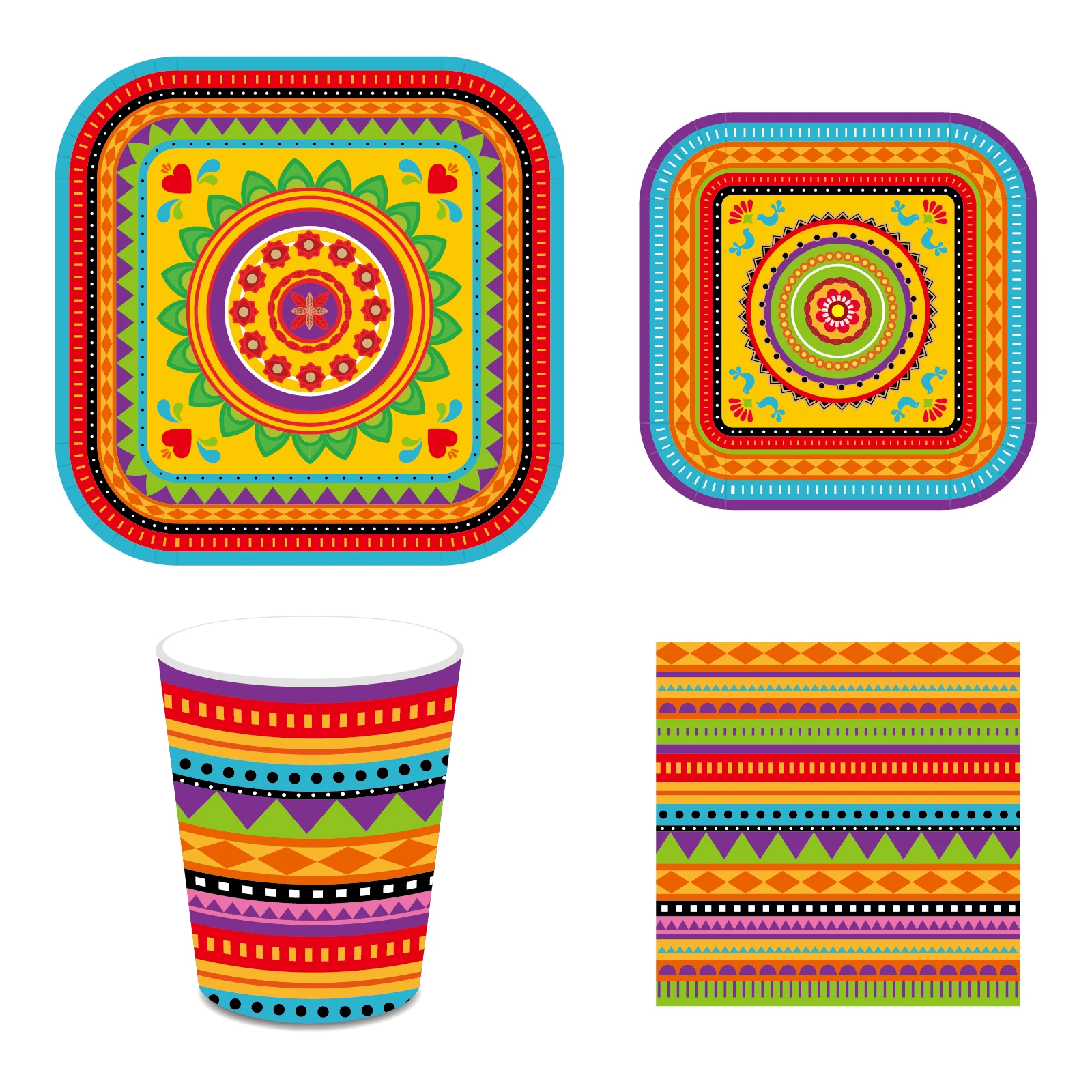 

MM098 Mexico Cactus Party Theme Disposable Tableware Sets Summer Hawaii Mexican Party Favors Tableware Supplies