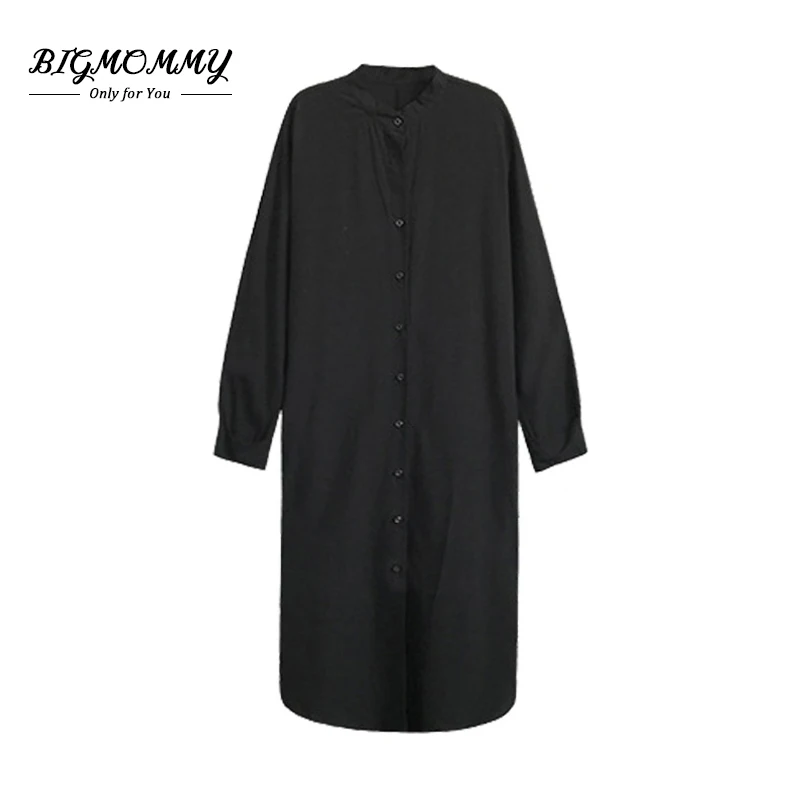 Черные платья сдвиги для женщин 2019 сезон осень со стоячим воротником тонкие