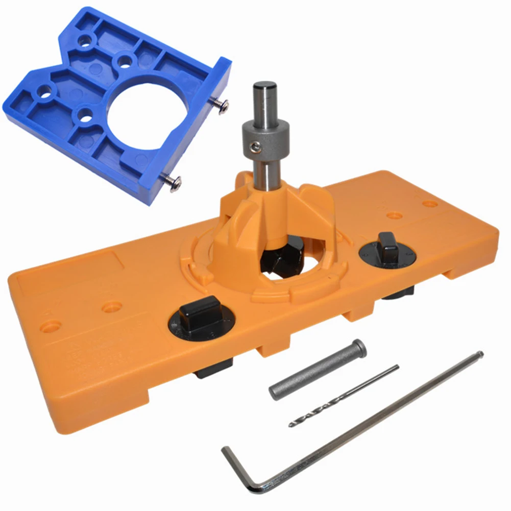 

Aircraft Type Wood Circle Hole Saw Cutter 35mm Concealed Hinge Drilling Jig Guide Hinge Hole Opener Punch Woodworking Tool
