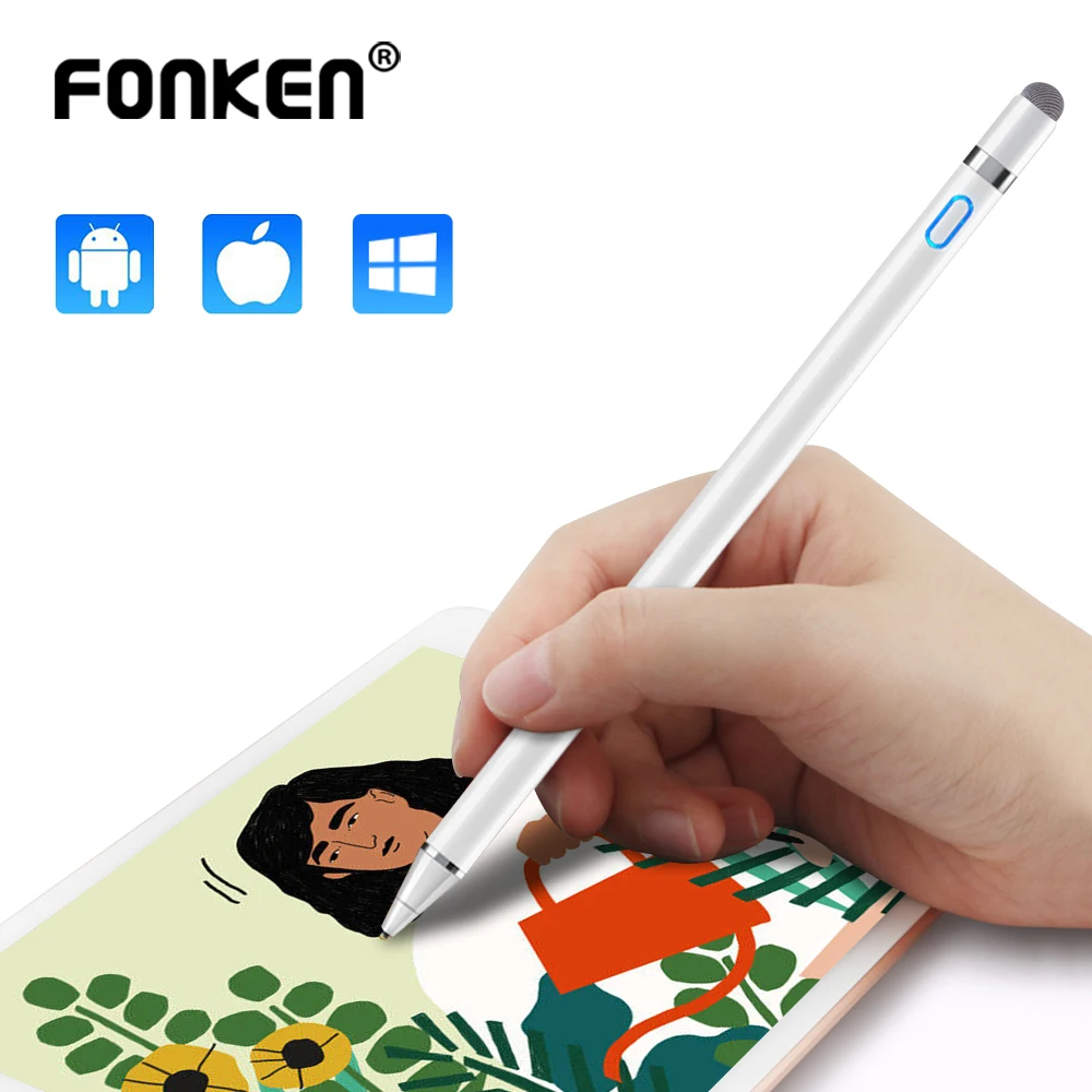 

Стилус Fonken Универсальный 2 в 1 для Ipad Lenovo, стилус для поверхности, стилус для активного планшета, стилус для экрана Xiaomi Samsung Galaxy