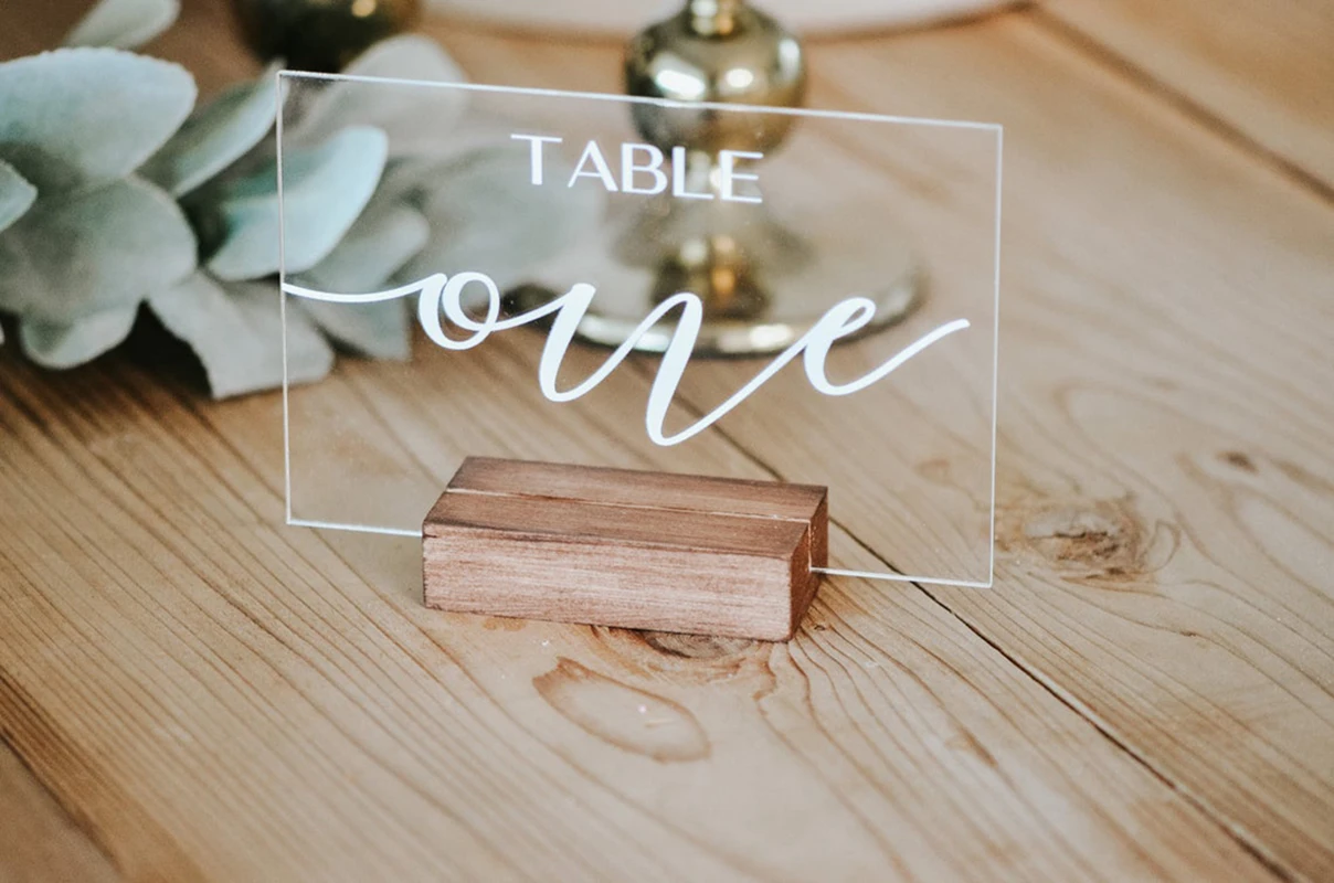 

Wedding Acrylic Table Signs,Acrylic Modern Calligraphy Table Numbers,Painted Table Numbers,Reserved Acrylic Wedding Table Sign