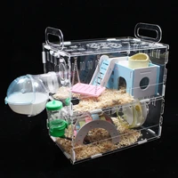 transparent double layer hamster house acrylic single layer guinea pig cage small pet oversized villa supplies toys