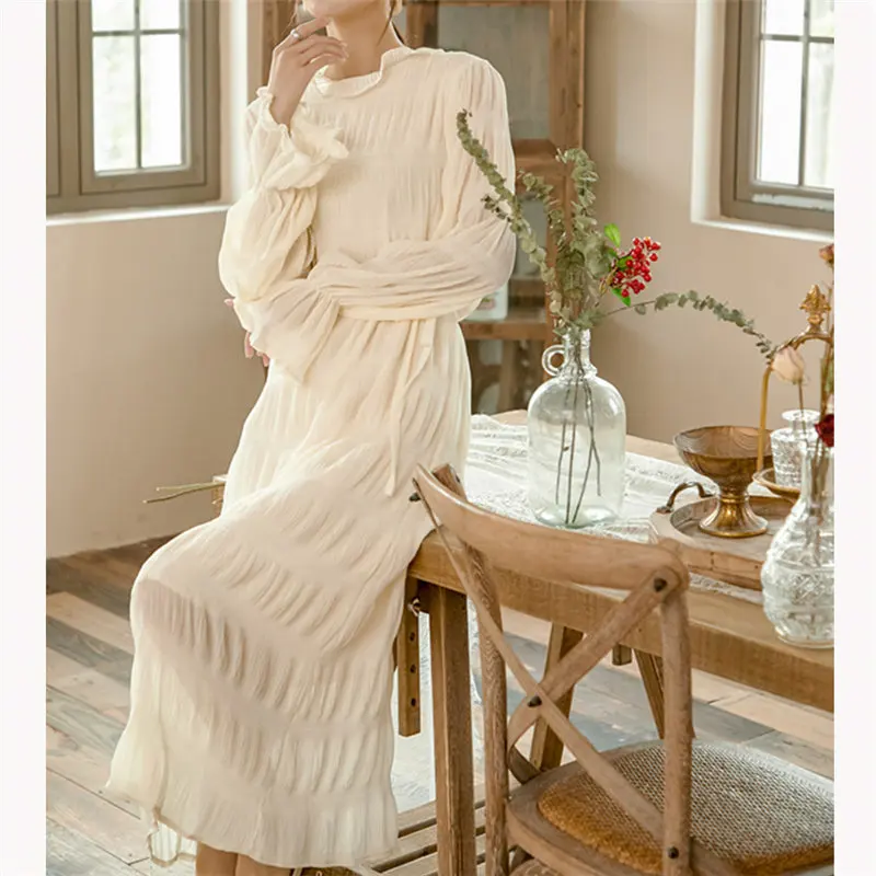 Винтажные нежные женские плиссированные платья HziriP с оборками Лидер продаж 2021