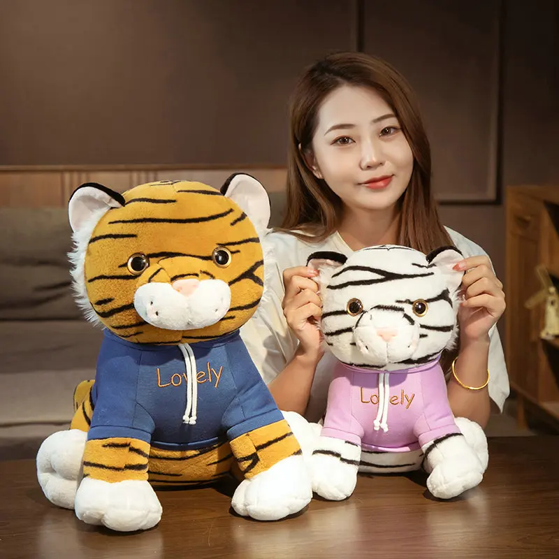 

Сине-фиолетовый Новый сидячий тигр, плюшевая игрушка, прекрасное украшение для комнаты, мягкая набивная кукла, подушка, подарок для детей, Р...