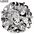 Стикеры аниме с граффити, черно-белые стикеры ы для стайлинга автомобиля, скейтборда, чемодана, ноутбука, бомбинг, наклейки JDM, 50 шт., подарок для детей