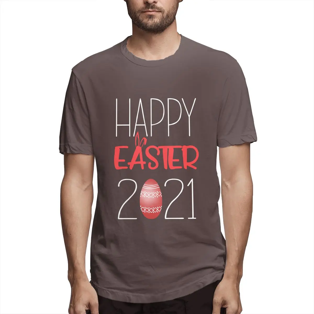 

Cute Happy Easter Happy Easter Men's Classic T-Shirt Tee Shirt Short Sleeve Round Neck T-Shirt 100% Cotton Classic Clothes