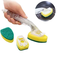 1pc long handle detachable cleaning brush replacement sponge head dish bowls washing soap dispenser home kitchen accessories