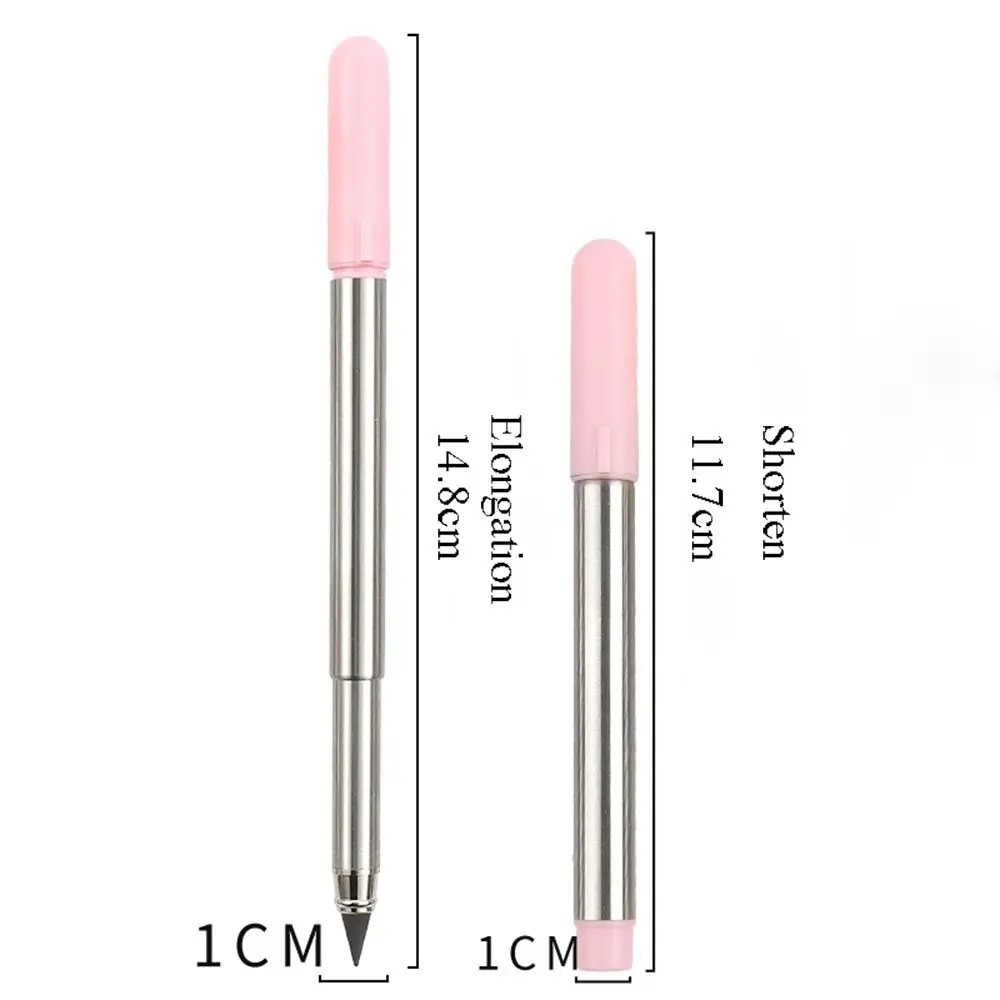 

1PC Creativity Inkless Pencil For Writing Metal Pencil Signature Retractable Pen Students Stationery Office School Writing Tools