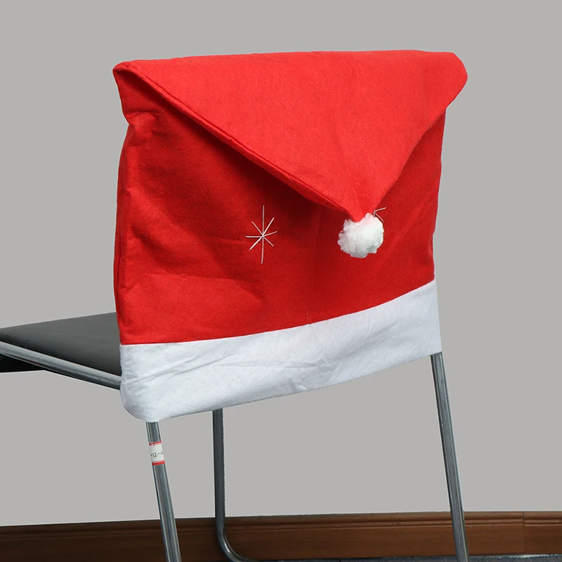 1 шт. чехлы на стулья в стиле Санта Клауса нетканый обеденный стол Красная шапка