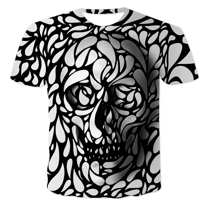 

The latest spring and summer men and women 3D popular T-shirt domineering fashion personality skull pattern series Xxs-6XL