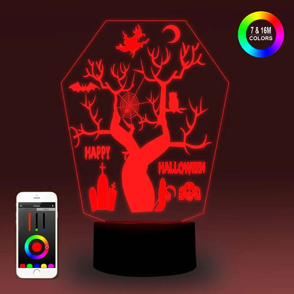 NiteApps 3D Хэллоуин Дерево ночник стол Иллюзия украшение лампа подарок на день