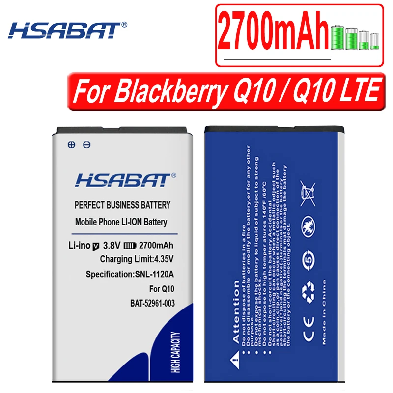 HSABAT ACC 53785 201 / BAT 52961 003 NX1 2700mAh аккумулятор для Blackberry Q10 LTE SQN100 1|battery for|2700mah batterybatteries