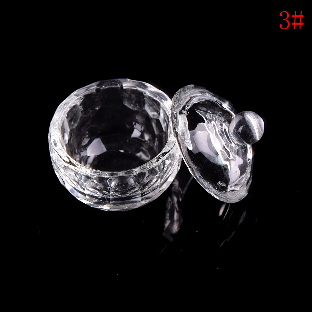 3 1PC Acrylic Powder Liquid Crystal Glass Dappen Dish Lid Bowl Cup Holder Manicure Equipment Nail Tool For Nail Art - Цвет: 3