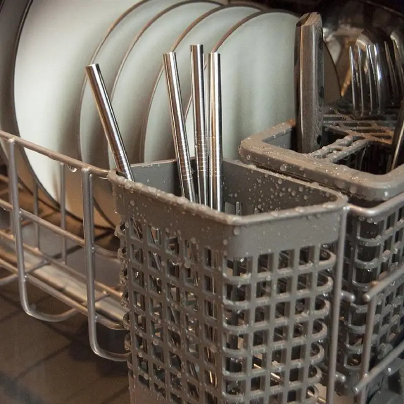 4 шт многоразовые металлические трубочки для питья цветная нержавеющая сталь