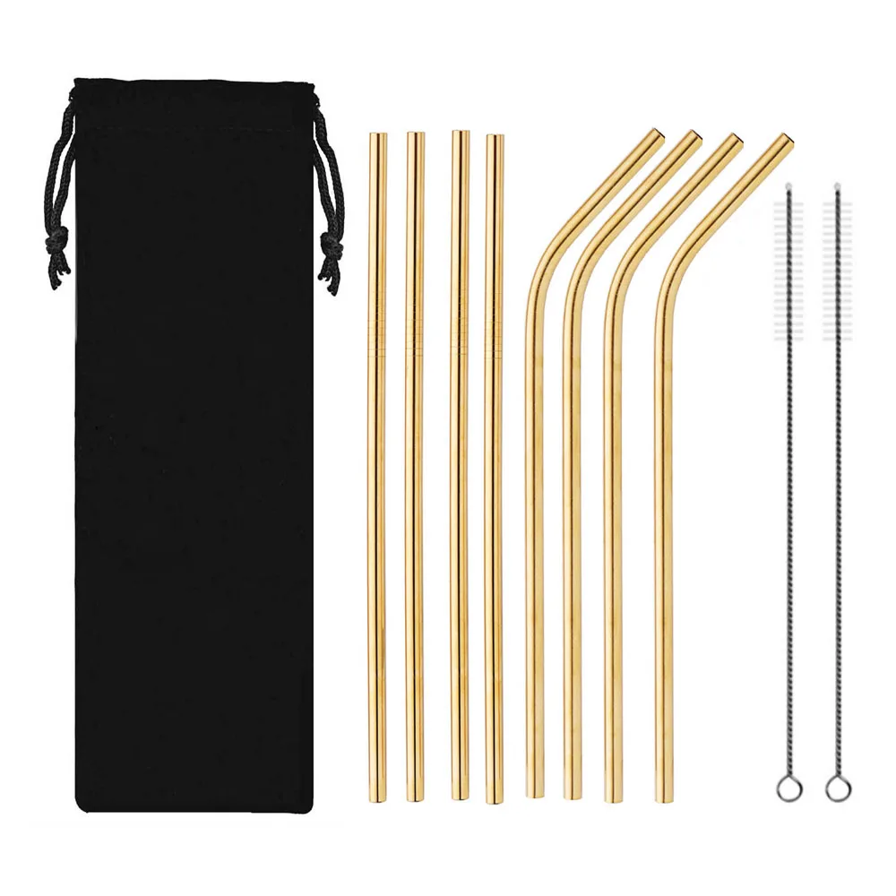 8 шт./лот многоразовые соломы 304 нержавеющая сталь сока питьевой трубы