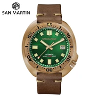 san martin abalone bronze diver watches men mechanical watch luminous water resistant 200m leather strap stylish relojes %d1%87%d0%b0%d1%81%d1%8b