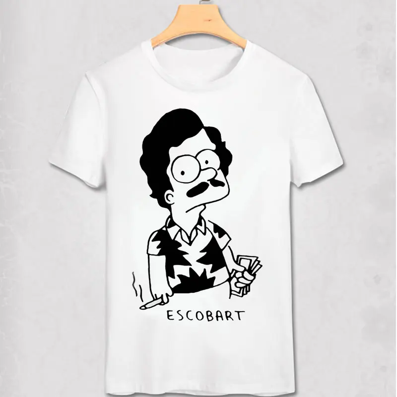 Gangster Pablo escobar t shirt Colombian weed mafia scareface Luciano Money Capon tshirt Fashion Cool men's t-shirt | Мужская одежда