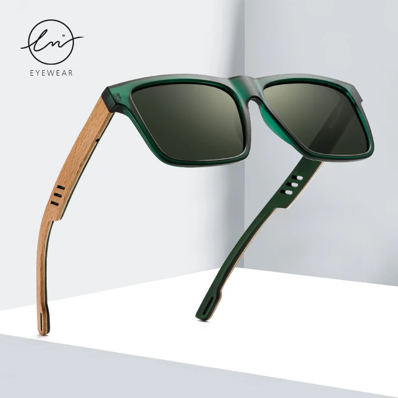 Солнцезащитные очки LM с бамбуковыми натуральными деревянными линзами для мужчин
