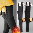 Женские вельветовые плотные однотонные брюки, простые повседневные зимние брюки-карандаш, женские мягкие, теплые, в Корейском стиле, с карманами, для студентов